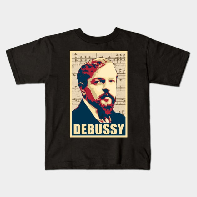 Claude Debussy musical notes Kids T-Shirt by Nerd_art